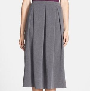 Grey pleated maxi skirt